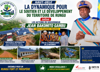Haut-Uele : La Dynamique pour le Soutien et le Développement du Territoire de Rungu salue les actions du Gouverneur Jean Bakomito Gambu